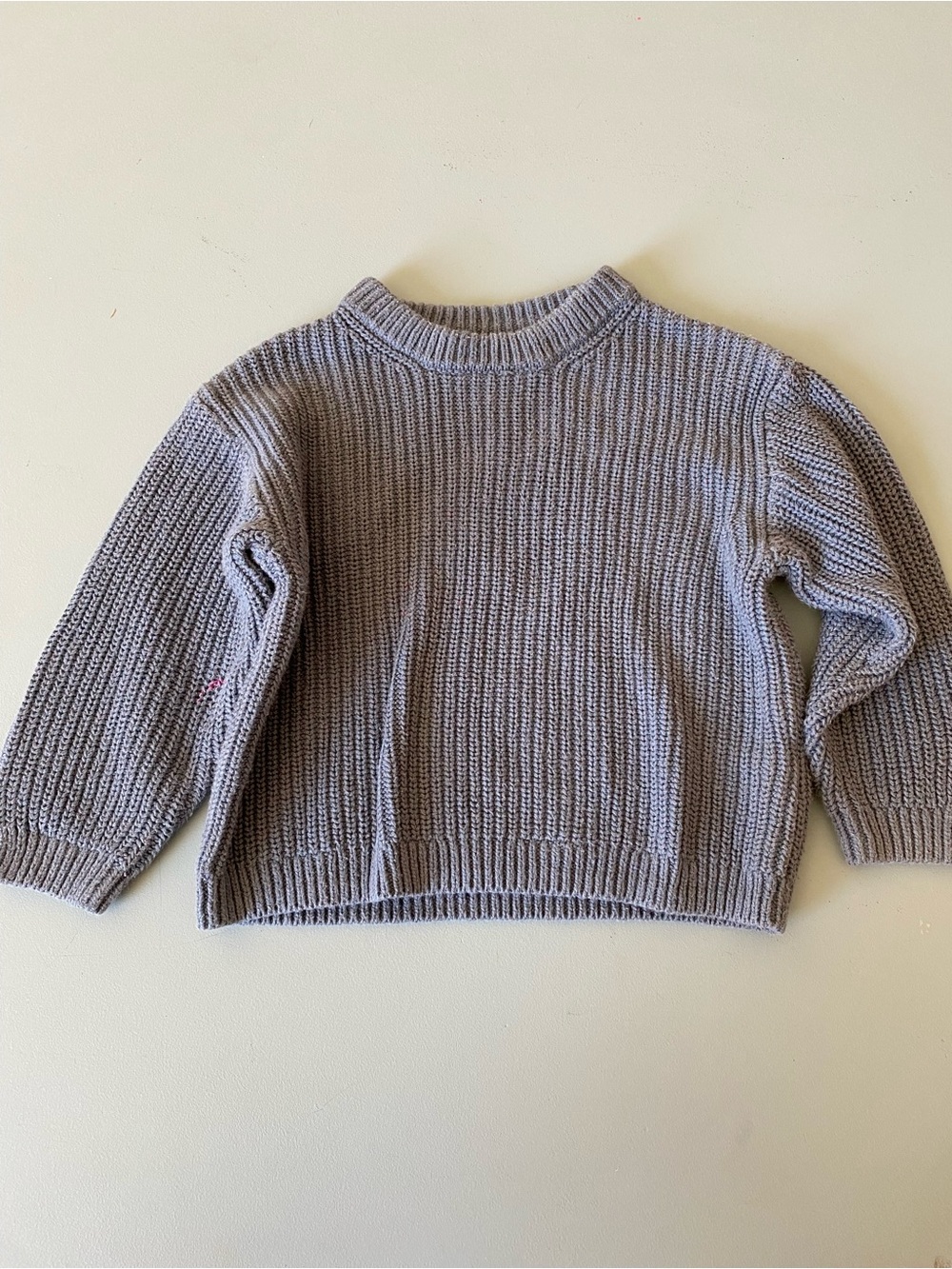 Zara 2T Blue Rib-Knit Crewneck Sweater